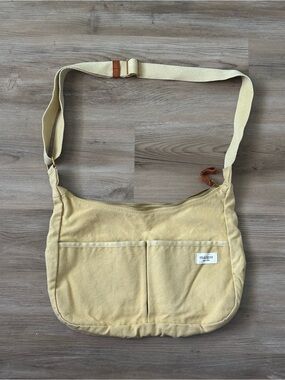 margot Soft Yellow Canvas Crossbody with Front Pockets